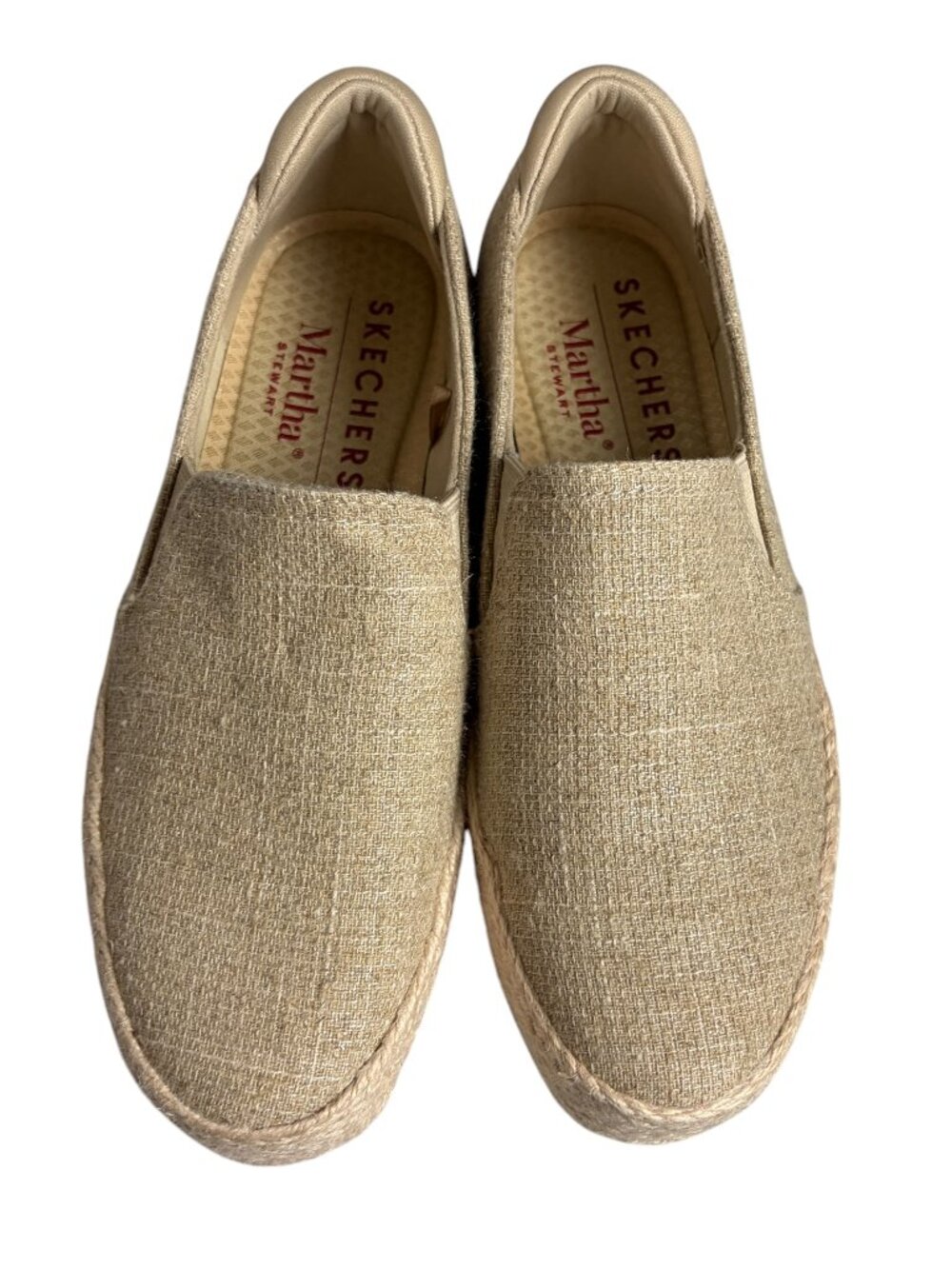Skechers Size 6 Martha Stewart Bobs By the Bay Slip On Flat Comfort Shoe Tan